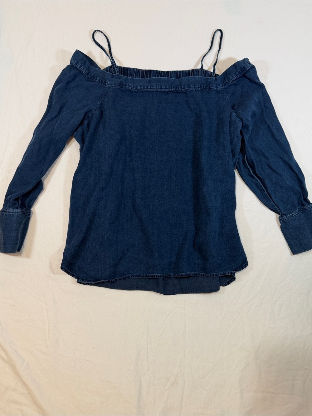 LOFT Dark Blue Off-Shoulder Spaghetti Strap Top